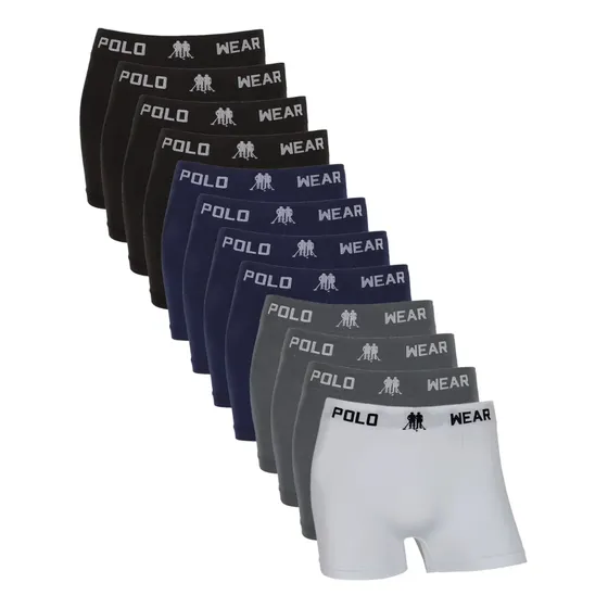 Kit 12 Cuecas Infantil Menino Boxer Polo Wear Original