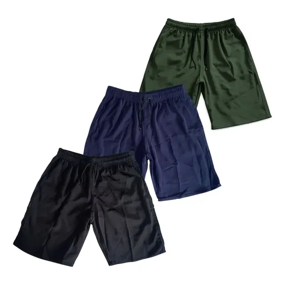 Kit 3 Bermuda Infantil Masculina Elastano Moda Praia Escolar