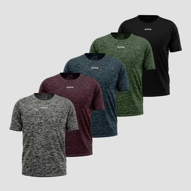 Kit 5 Camisetas Dry Essential Alpha Masculina