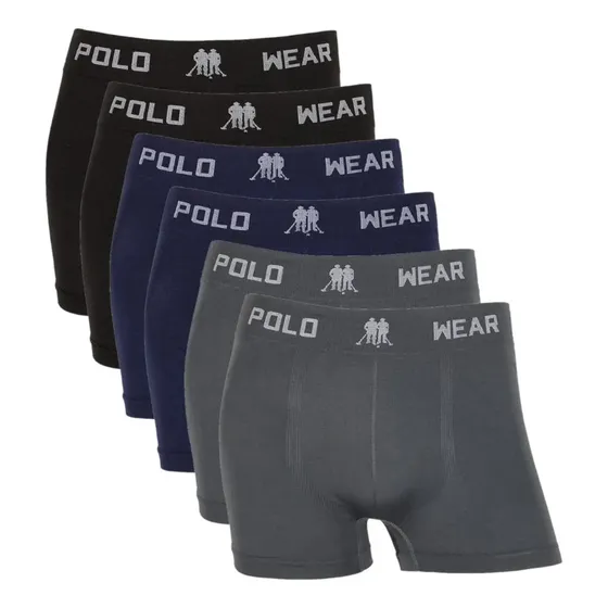 Cueca Infantil Menino Boxer Polo Wear Kit 6 Unidades