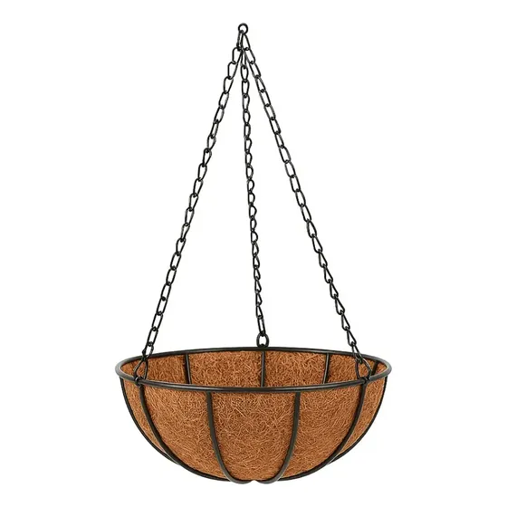 Vaso De Fibra De Coco Suspenso Corrente Para Plantas 25cm