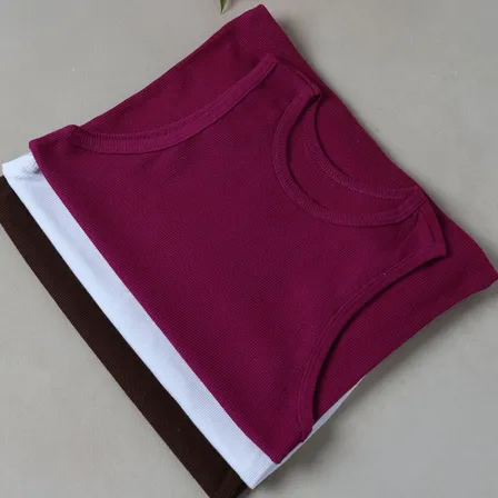 Kit 3 Blusas Regatas Femininas Caneladas Algodão Básicas