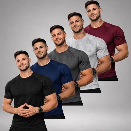 Camiseta Masculina Divine Dry Fit Curta - Kit 5 Unidades