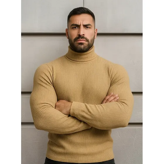 Casaco Cacharrel Masculino Gola Alta Canelado Blusa De Frio