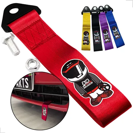 Tow Strap Hook Cinta Reboque Fita Engate Mugen Universal Jdm
