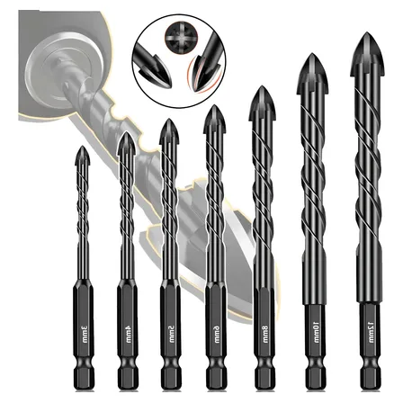 Broca Fura Tudo Universal Diamantada Titanio Fura Tudo 7pcs