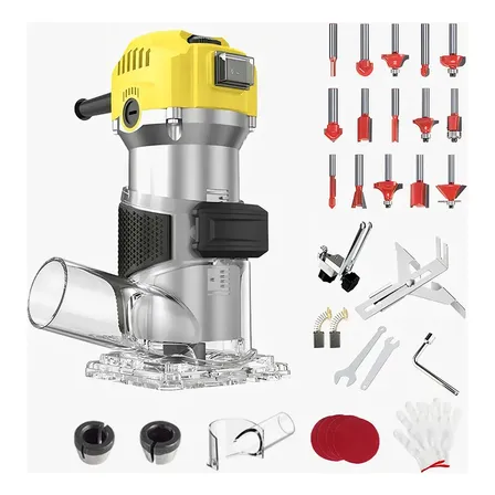 Kit Tupia Manual Laminadora 1000w Jogo De Fresas 15pçs1/4pol
