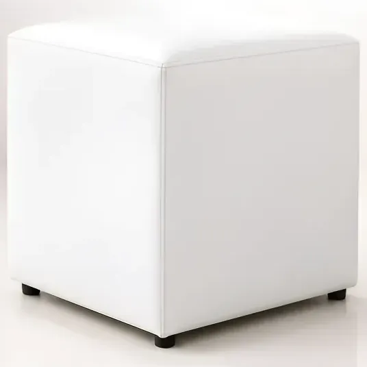 Puff Cubo Quadrado Multiuso Courino Impermeáve Sala, Quarto