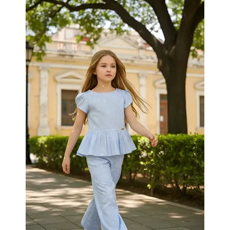 Conjunto Infantil Menina Pantalona Estampada Soltinho Chic