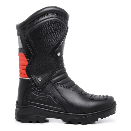 Bota Motociclista Couro Animal Speed Cano Alto C Proteções