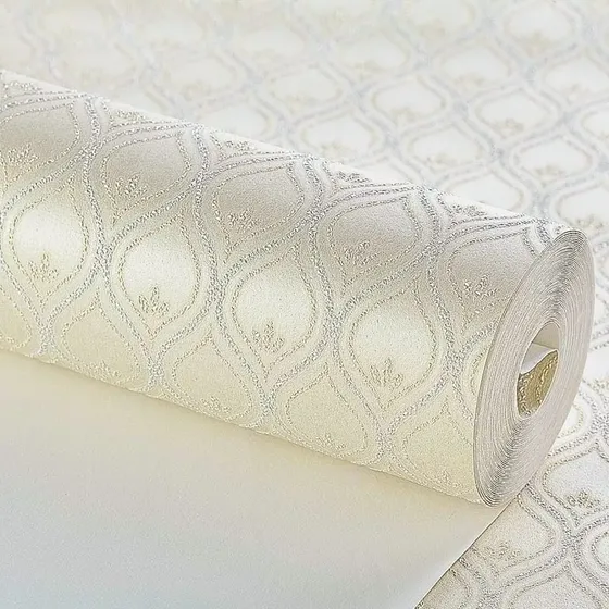 Papel De Parede Importado Lavável Arabescos Com Glitter
