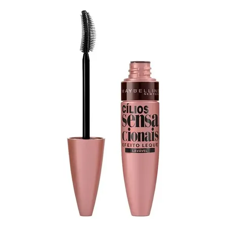 Máscara Cílios Sensacionais Lavável Preto Maybelline NY 9,5ml