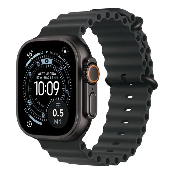 Apple Watch Ultra 3 GPS + Cellular • Caixa preta de titânio – 49 mm • Pulseira Oceano preta - Distribuidor Autorizado