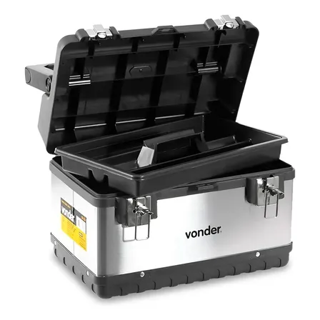 Caixa De Ferramentas Baú Inox Com Bandeja 20kg Vonder CBI020