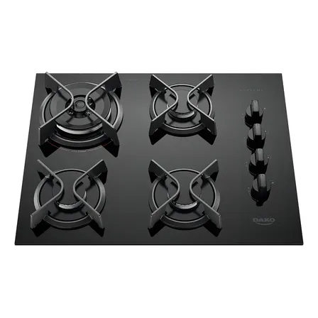 Dako Cooktop Supreme Fogão Gás 4 Boca Mesa De Vidro Tripla Chama Preto 127/220v