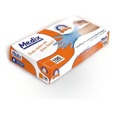 Luvas Descartáveis Nitrílica Azul Violeta Medix Antiderrapante Tamanho G x100