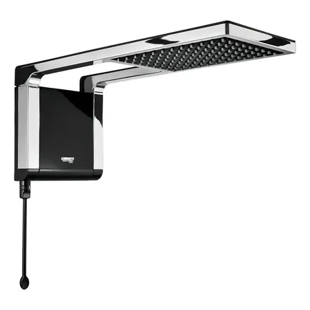 Chuveiro elétrico de parede Lorenzetti Acqua Ultra Storm preto-cromado 6.8kW