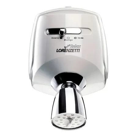 Chuveiro Elétrico De Parede Lorenzetti Relax Ultra 5.5kw Com 3 Temperaturas Branco-cromado 220v 5.5 Kw