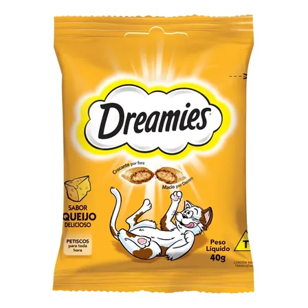 Petisco Para Gatos Adultos Queijo Dreamies Pacote 40g