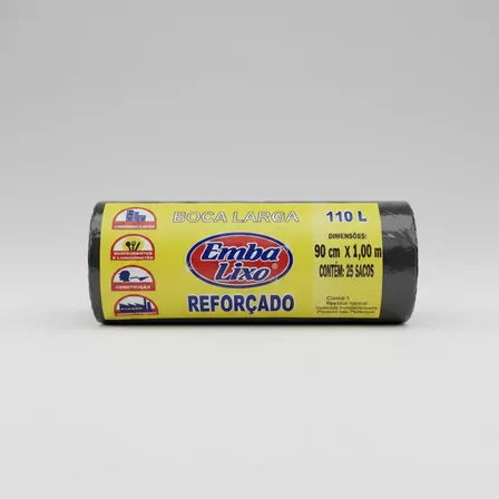 Saco para Lixo Boca Larga 110l Embalixo 25 Unidades