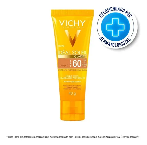 Protetor Solar Fps60 Idéal Soleil Clarify Cor Morena Vichy