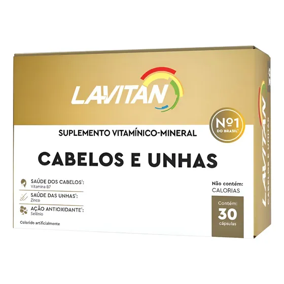 Lavitan Vitamina Para Cabelos E Unhas Com 30 Cápsulas Sem Sabor