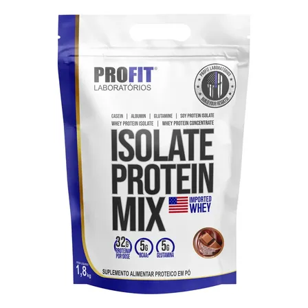 Suplemento En Pó Profit Laboratórios Proteínas De Isolate Protein Mix Sabor Chocolate Ao Leite X 1.8kg