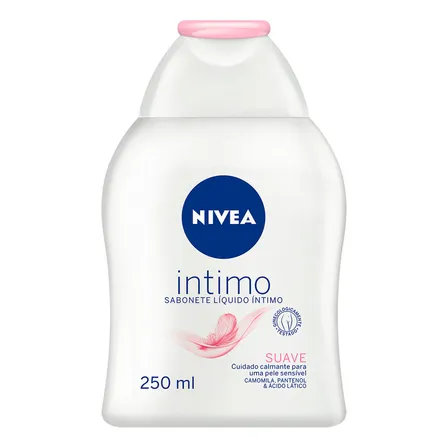NIVEA Sabonete Líquido Íntimo Suave 250ml, Limpeza Delicada, Mantém pH Natural, Extrato de Camomila, Cuidado Calmante, Uso Diário