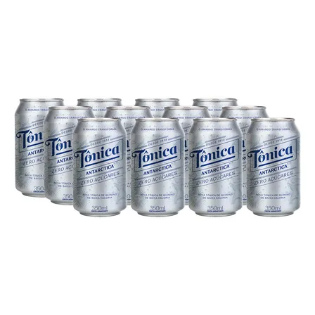 12 latas Água Tônica Antarctica Zero 350ml