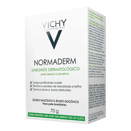 Sabonete Barra Dermatológico Vichy Normaderm Caixa 70g