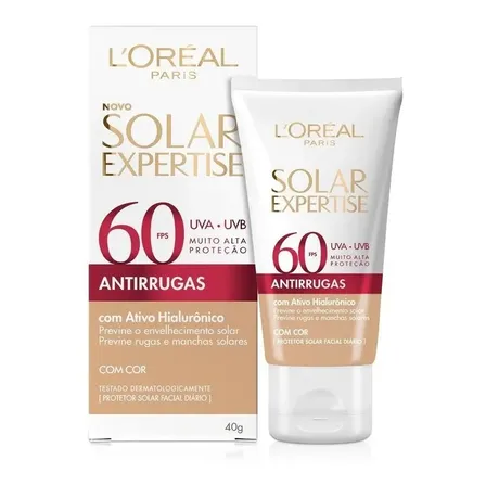 Protetor Solar Facial Antirrugas Com Cor Tom Universal Uniforme Fps60 40g L'oréal París