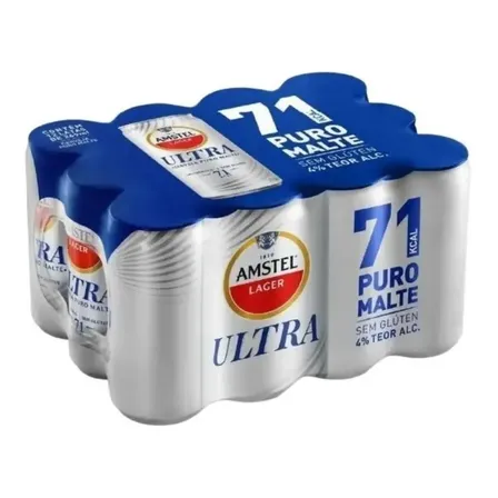 Cerveja Amstel Ultra Sem Glúten Lata 269ml - 12 Unidades