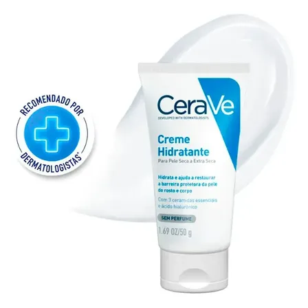 Creme Hidratante Para Pele Seca E Extra Seca Com 3 Ceramidas E Ácido Hialurônico Hidratação 48h Cerave 50g