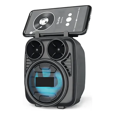 Caixa De Som com Bluetooth Retro vianova KA-8001 Cor Preto