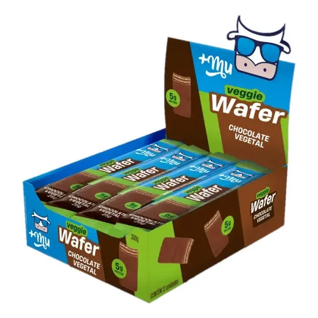 +mu Chocowafer Vegetal 6g Proteina Chocolate -12un