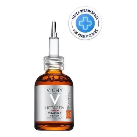 Sérum Facial Antioxidante Corretor de Sinais com 15% de Vitamina C Pura, Melhora a Firmeza e Luminosidade, Liftactiv Supreme, Vichy, 20ml