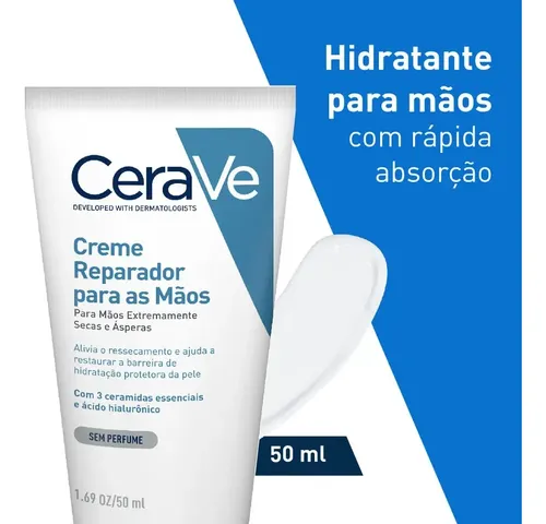 Creme Reparador Para As Mãos 50ml Cerave Sem Fragrância