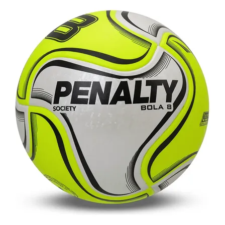 Bola de Futebol Society 8 X Amarelo, Branco E Preto Penalty
