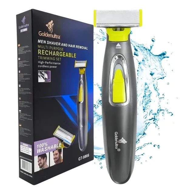 Aparelho De Barbear Eletrico A Prova D'agua Usb Profissional Cor Verde-lima