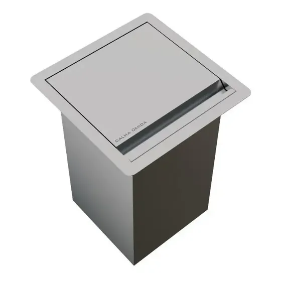 Lixeira Quadrada 5 Litros Com Tampa Inox
