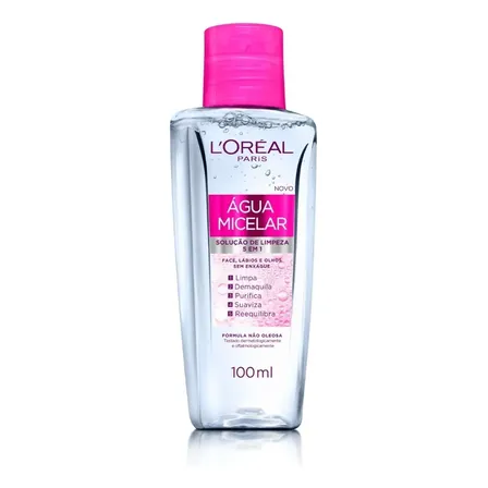 Agua Micelar LOreal Paris Solução de Limpeza 5 em 1 100ml