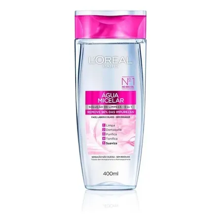 Água Micelar L'Oréal Paris 5 em 1 para Todo Tipo de Pele, 400 mL