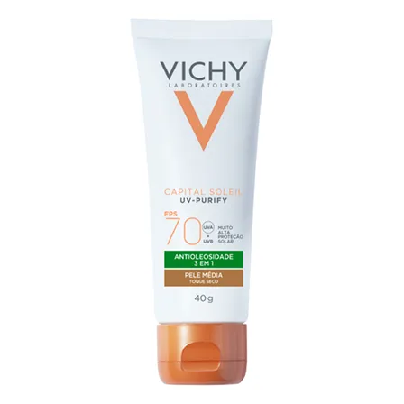 Protetor Solar Facial Antioleosidade E Purificante Com Toque Seco Fps70 Cor Média Capital Soleil Vichy 40g