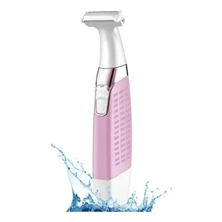 Depilador Elétrico Recarregável Kemei KM-1900 para Zonas Íntimas Bivolt Rosa