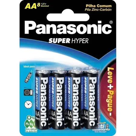 Pilha Panasonic Comum Aa Leve 8 E Pague 6