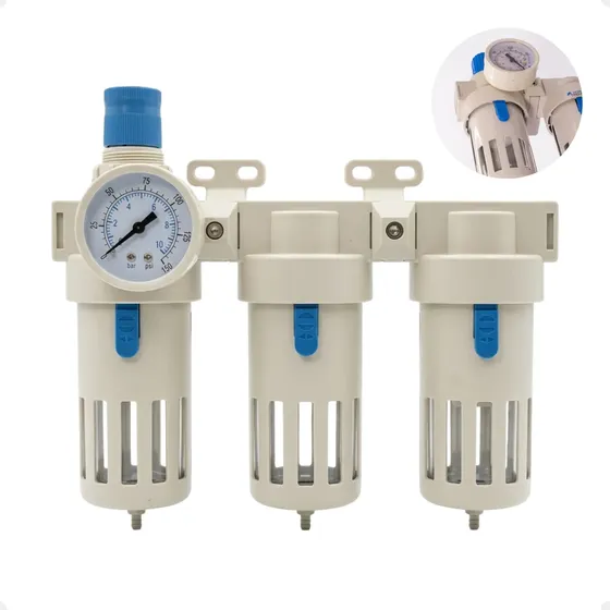 Trio Filtro De Ar Odontológico Rosca 1/2 Bsp Frete Grátis