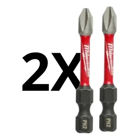 Bits Ph2 Milwaukee De Impacto Magnetico Kit 2 Peças