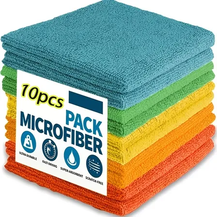 Kit 10 Panos De Microfibra Multiuso Para Limpeza Multicolored