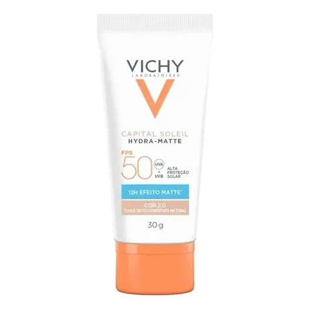 Protetor Solar Facial com Cor Efeito Matte 12h Toque Seco Alta Proteção FPS 50 Cor 2.0 Capital Soleil Vichy 30g