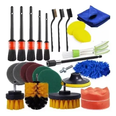Conjunto De Escovas De Limpeza Para Carro - Conjunto Com 27